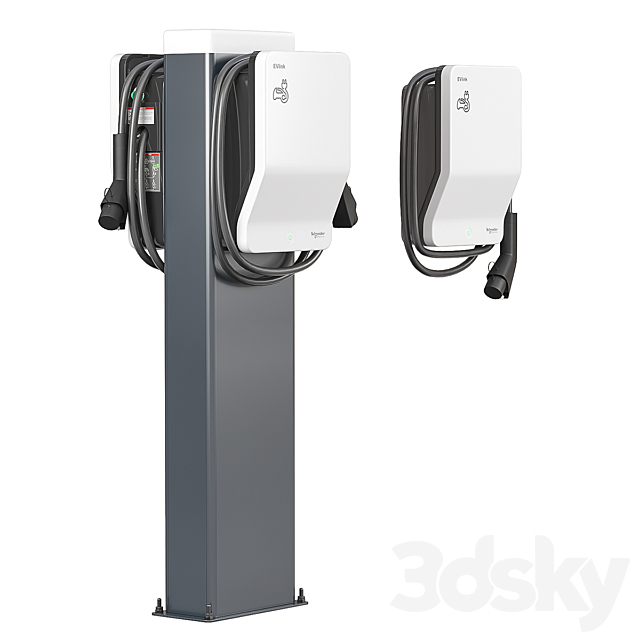 EVlink Wallbox Charging Station 3DSMax File - thumbnail 4