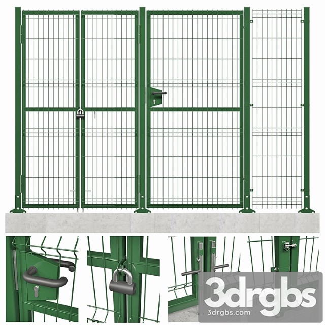 Fencing System 3D Panels 3dsmax Download - thumbnail 1
