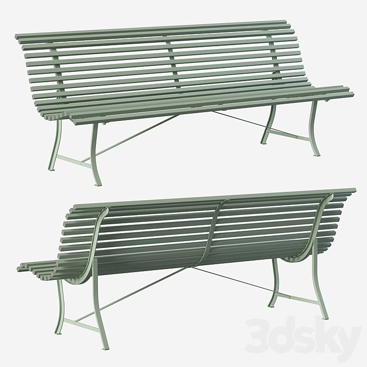 Fermob Louisiane Bench 3DS Max - thumbnail 1