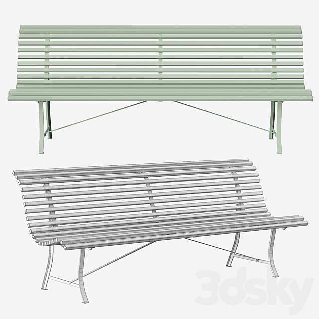 Fermob Louisiane Bench 3DSMax File - thumbnail 2