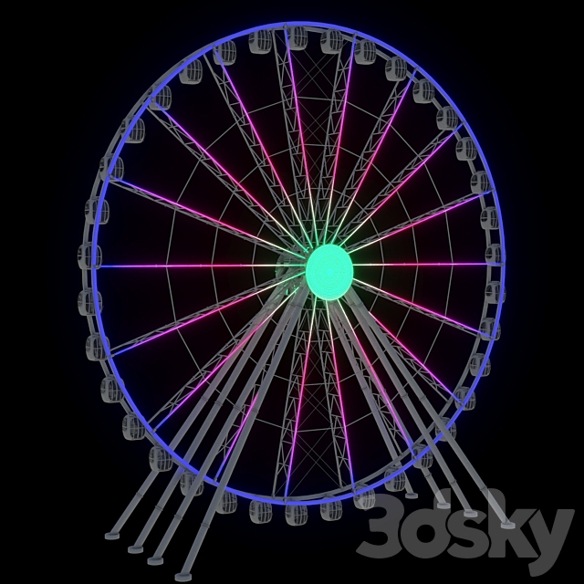 Ferris wheel 55 meters 3ds Max - thumbnail 2