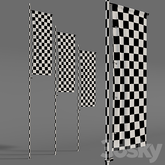 Flag 3DS Max Model - thumbnail 3