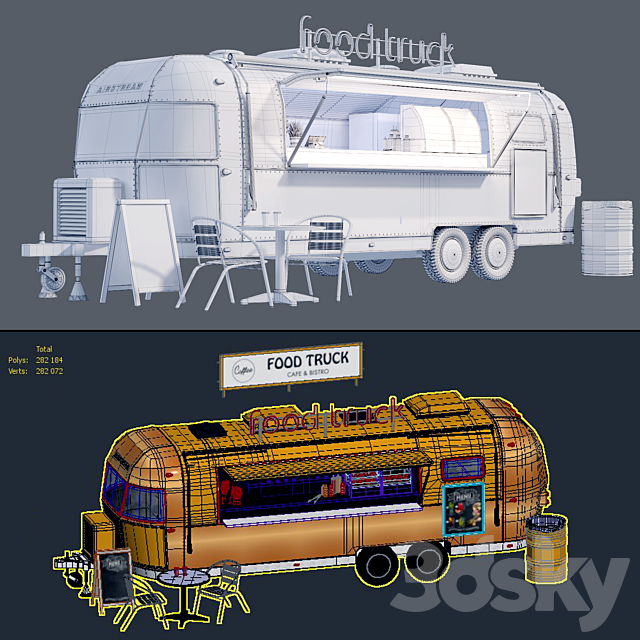 Food Truck Airstream 3DS Max Model - thumbnail 5