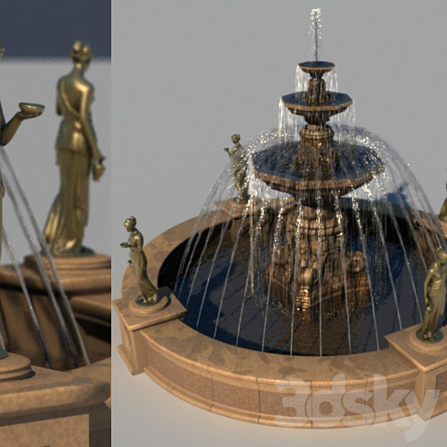 fountain 6 m with Venuses 3DSMax File - thumbnail 1