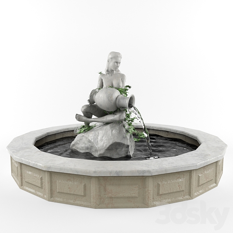 Fountain "Wood Nymph" 3DS Max - thumbnail 1