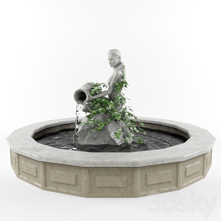 Fountain "Wood Nymph" 3DS Max - thumbnail 2