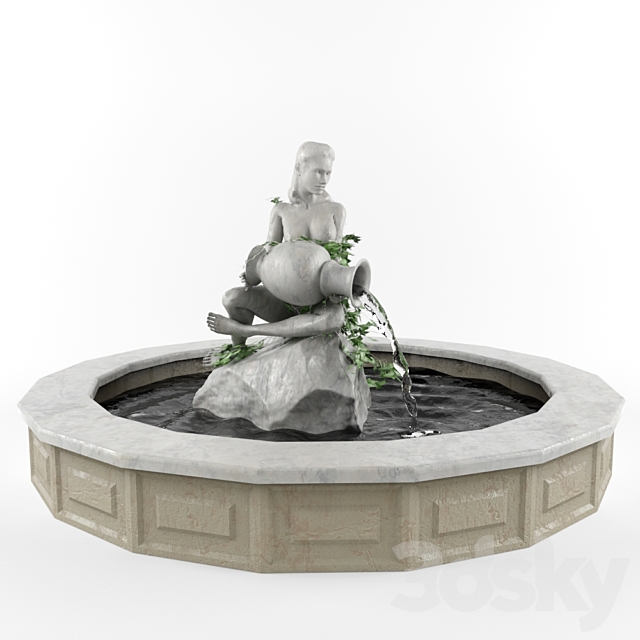 Fountain “Wood Nymph” 3DS Max Model - thumbnail 1