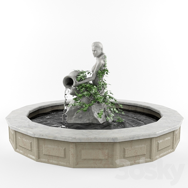 Fountain “Wood Nymph” 3DS Max Model - thumbnail 2