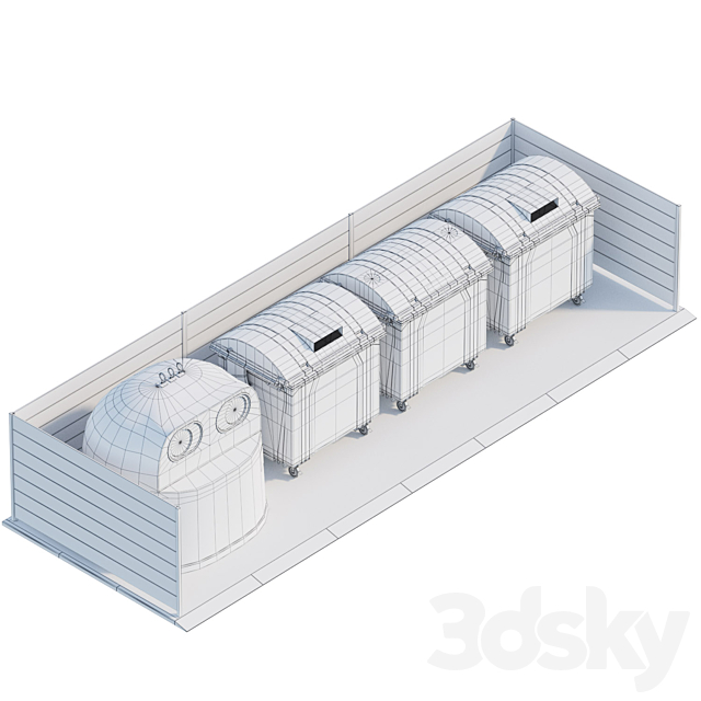 Garbage Containers 3DS Max Model - thumbnail 2