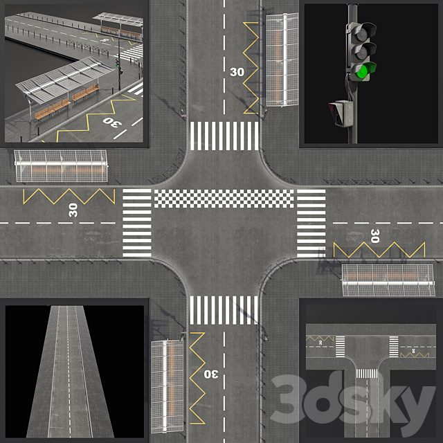 Gray street 3DSMax File - thumbnail 2