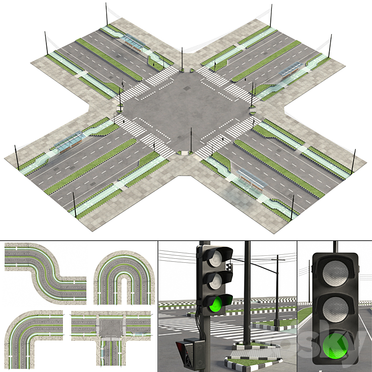 green street 3DS Max - thumbnail 1