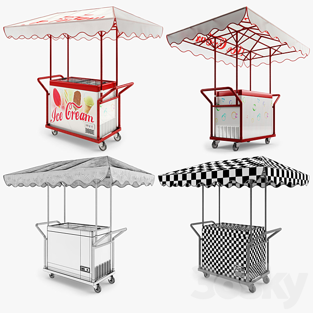 Hand trolley with freezer Polar 3DS Max Model - thumbnail 2