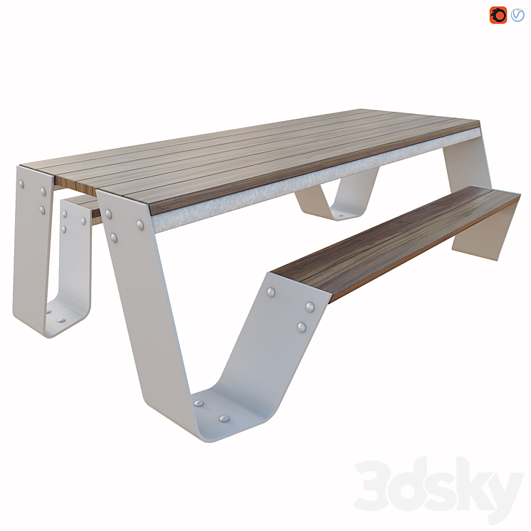 Hopper Picnic Table by Extremis 3DS Max - thumbnail 1