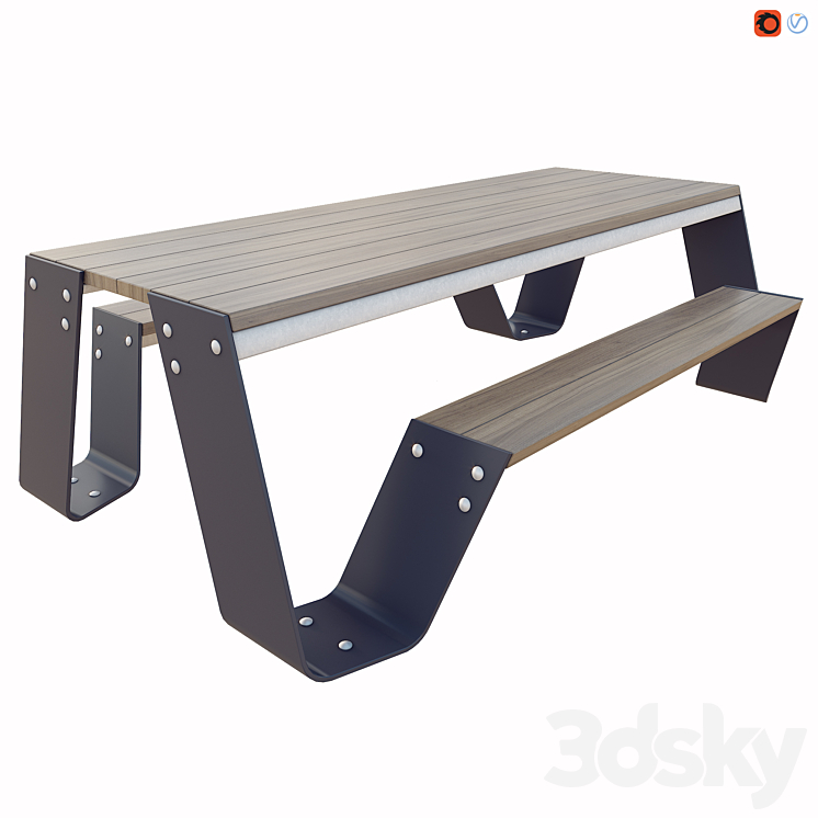 Hopper Picnic Table by Extremis 3DS Max - thumbnail 2