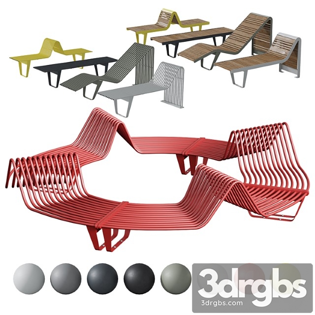 Infinity benches and sun loungers from punto group 3dsmax Download - thumbnail 1