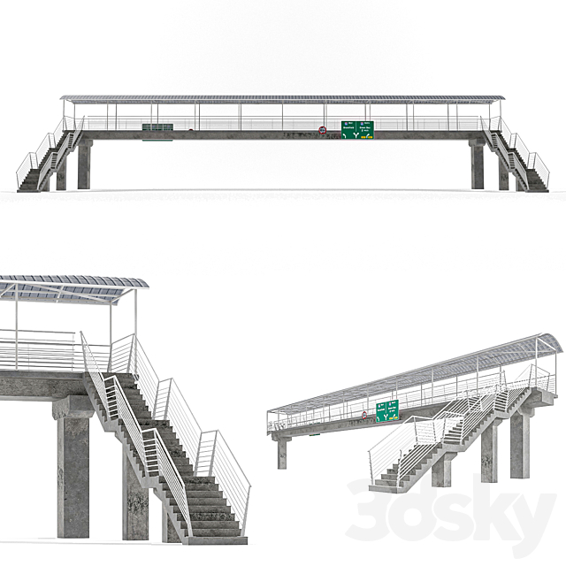 Lowpoly Pedestrian Bridge 3ds Max - thumbnail 1