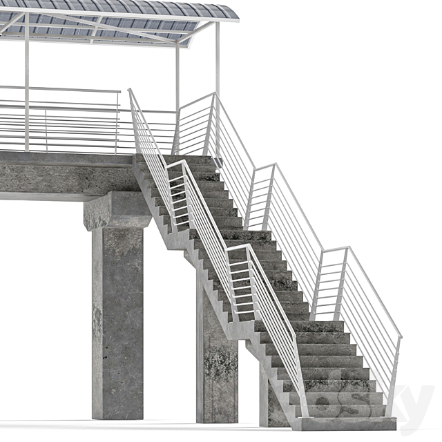 Lowpoly Pedestrian Bridge 3ds Max - thumbnail 2