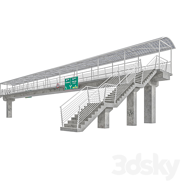 Lowpoly Pedestrian Bridge 3ds Max - thumbnail 3