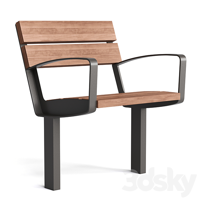 Mmcite Intervera LVR156 LVR157 outdoor park benches 3ds Max - thumbnail 2