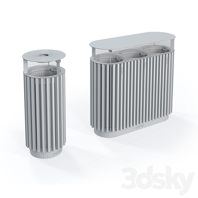 Mmcite litter bins diagonal 3DSMax File - thumbnail 3