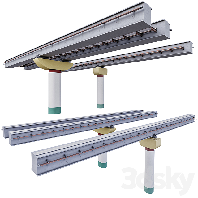 MONORAIL TRACK 3ds Max - thumbnail 1