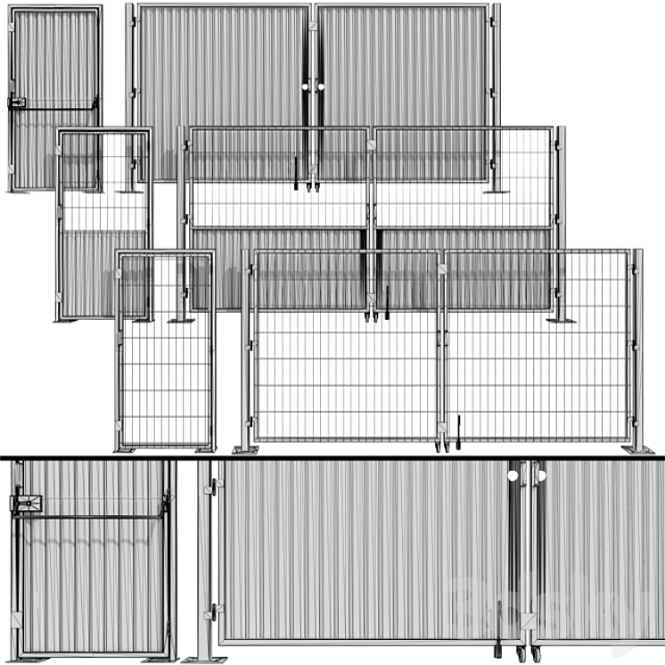 Oar gate gate for building a site 3DS Max - thumbnail 2