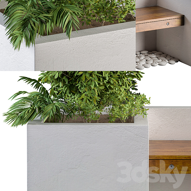 Outdoor Bench with FlowerBox 3ds Max - thumbnail 2