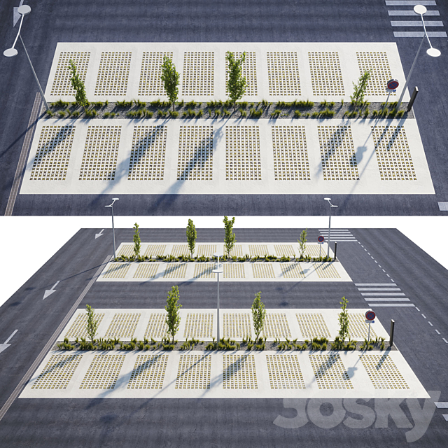 Outdoor eco-parking 3DS Max Model - thumbnail 1