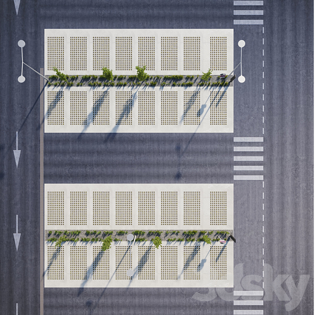 Outdoor eco-parking 3DS Max Model - thumbnail 2