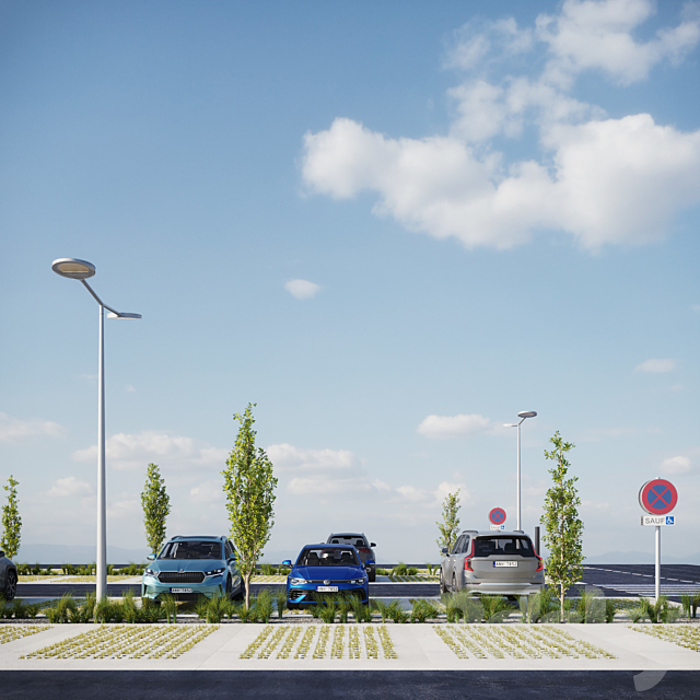 Outdoor eco-parking 3DS Max Model - thumbnail 5