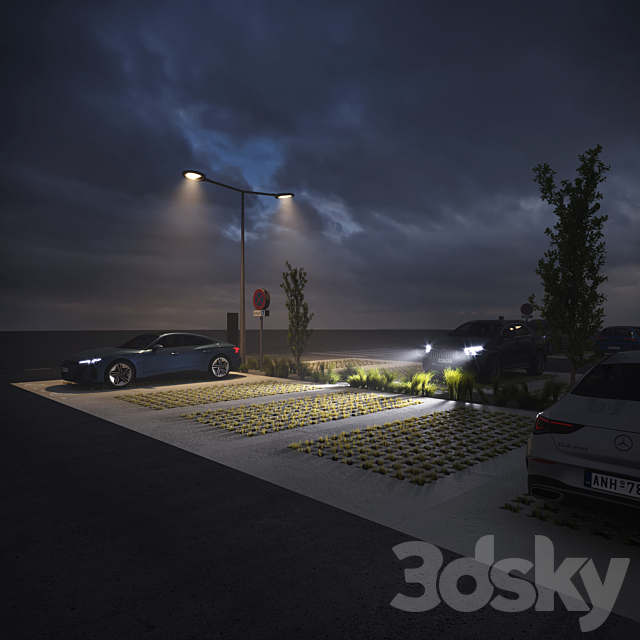 Outdoor eco-parking 3DS Max Model - thumbnail 6