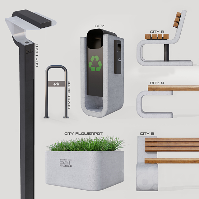 Outdoor equipment S3T. Collection City 3ds Max - thumbnail 2