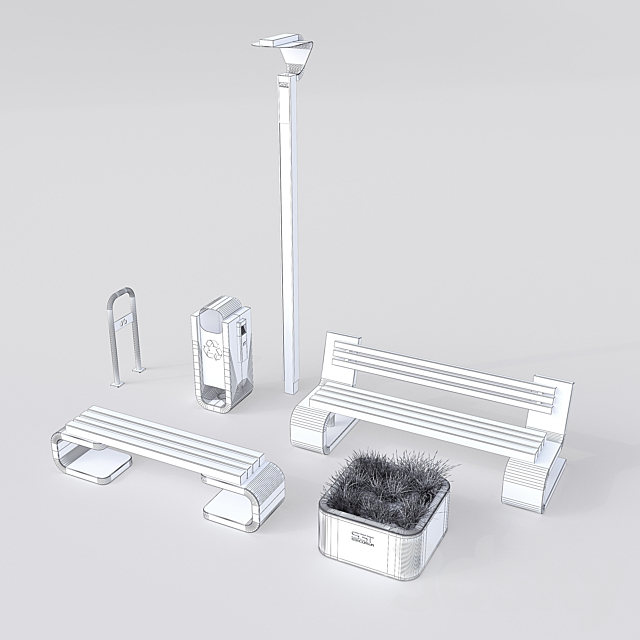 Outdoor equipment S3T. Collection City 3ds Max - thumbnail 3