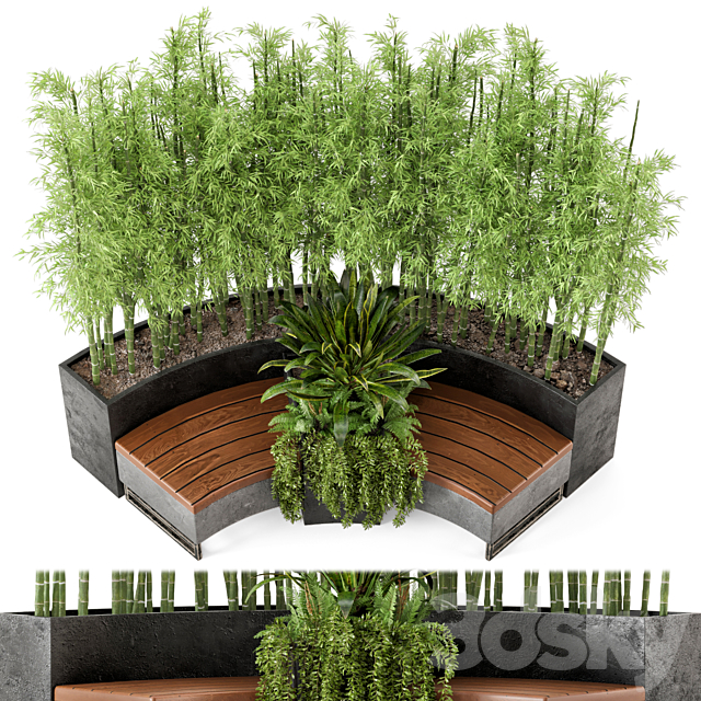 Outdoor Garden set bush and Tree – Garden Set 68 3DS Max Model - thumbnail 3