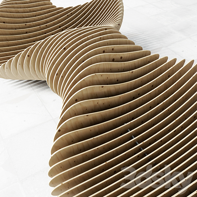 Parametric bench 3ds Max - thumbnail 2