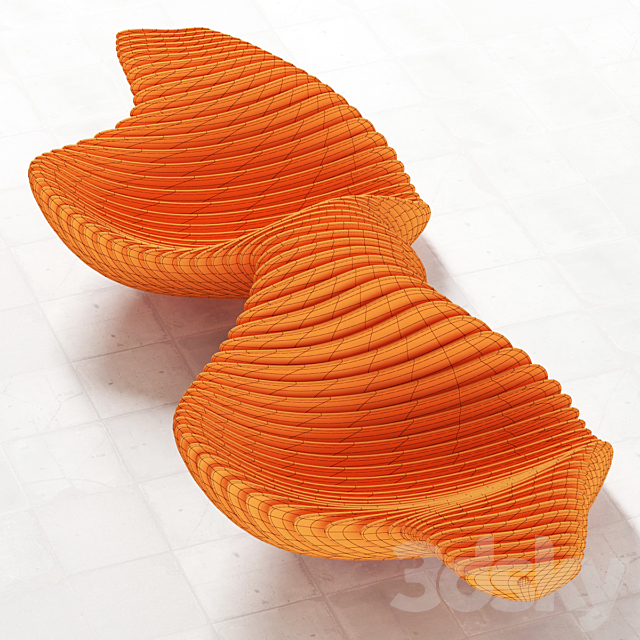 Parametric bench 3ds Max - thumbnail 3