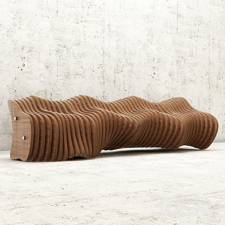 Parametric bench 3DS Max - thumbnail 1