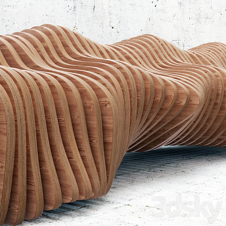 Parametric bench 3DS Max - thumbnail 2