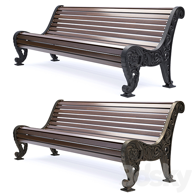 Park Bench 04 3ds Max - thumbnail 3