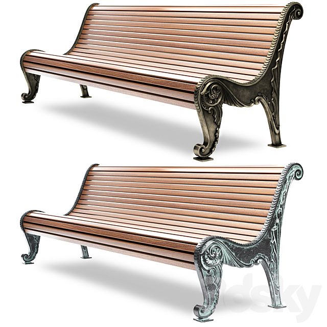 Park Bench 05 3ds Max - thumbnail 3