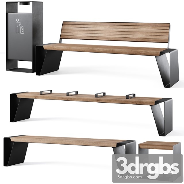 Park benches radium by mmcite 3dsmax Download - thumbnail 1