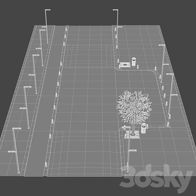 Paving and Sidewalk # 4 3DS Max Model - thumbnail 3