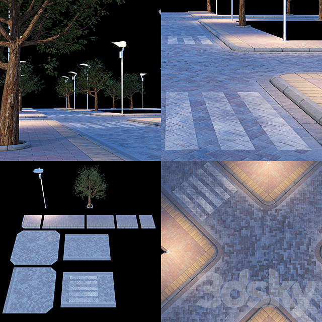 Paving and sidewalk 5 3DS Max Model - thumbnail 4