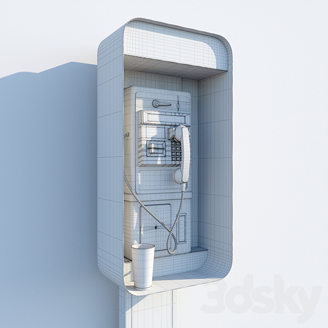 Payphone payphone. 3DS Max Model - thumbnail 3