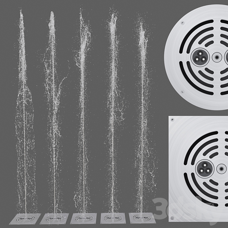 Pedestrian fountain Dry Deck KIT FPK-5000 3DS Max - thumbnail 1