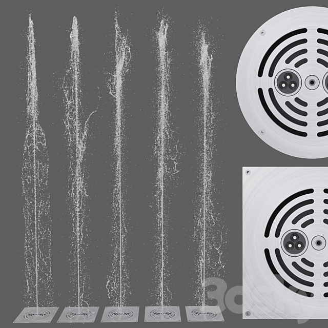 Pedestrian fountain Dry Deck KIT FPK-5000 3DSMax File - thumbnail 1