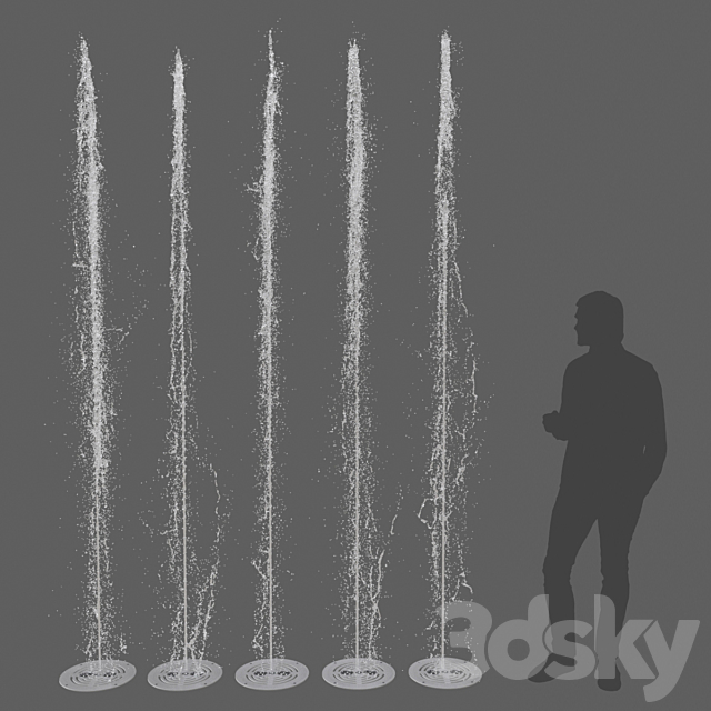 Pedestrian fountain Dry Deck KIT FPK-5000 3DSMax File - thumbnail 2