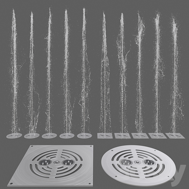 Pedestrian fountain Dry Deck KIT FPK-5000 3DSMax File - thumbnail 4