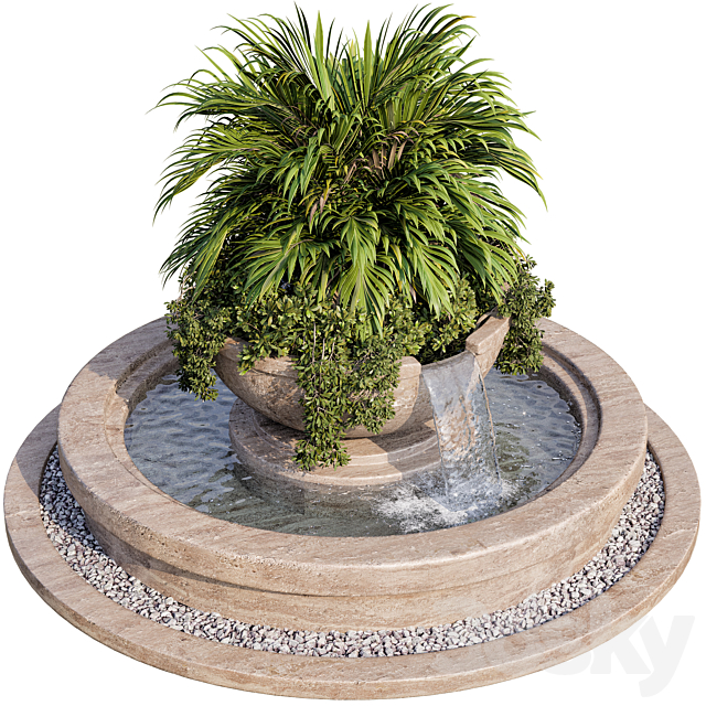 Plant and fountain 01 3ds Max - thumbnail 1