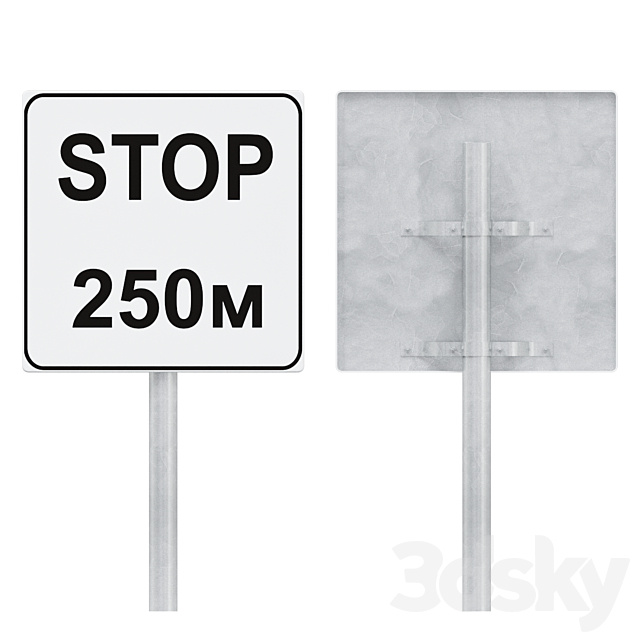 Plates for road signs set 3ds Max - thumbnail 2